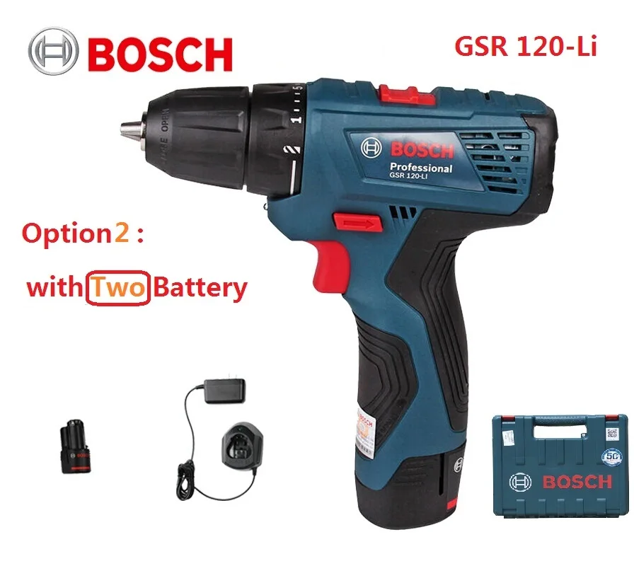 Аккумуляторная дрель BOSCH GSR120Li электрическая с литий-ионным аккумулятором для
