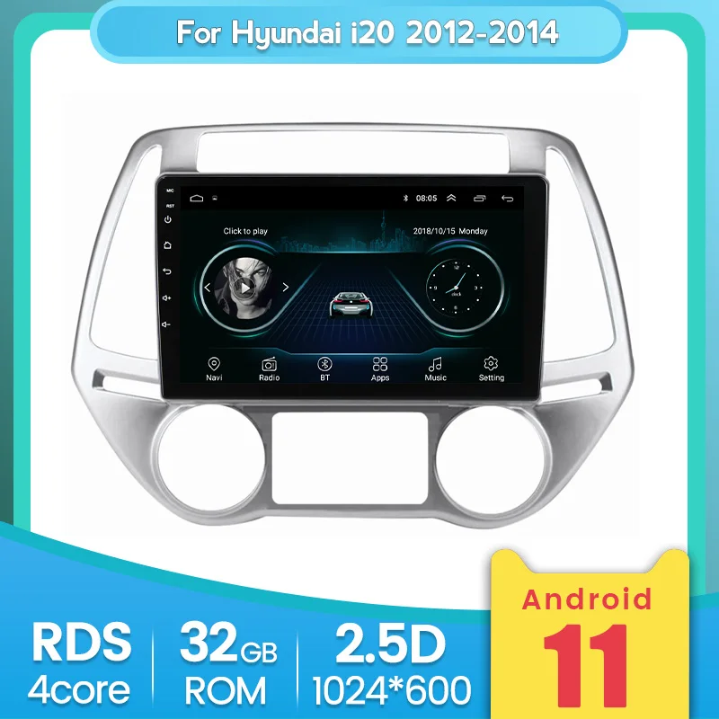 Автомагнитола для Hyundai I20 2008 2012 автомобильный радиоприемник мультимедийный плеер