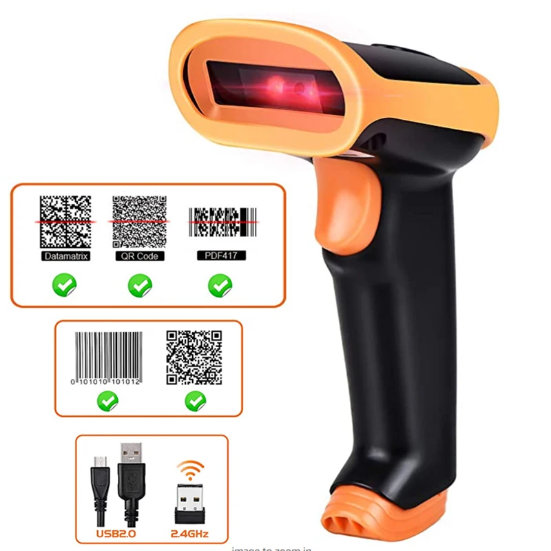 Scanner de Código de Barras Leitor de Código de Barras e s8 2.4g sem Fio – com Fio Bluetooth qr Pdf417 Handheld Suporte Usb Telefone Móvel Ipad L8bl 1d – 2d