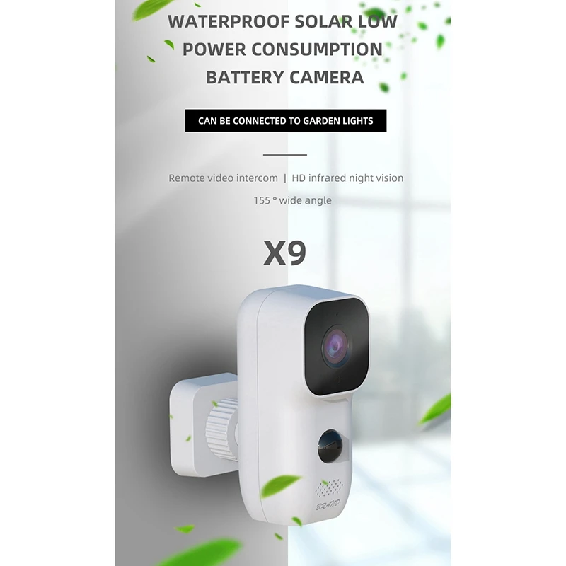 

Solar IP WIFI Camera 1080P HD Outdoor Indoor Wireless Home Security Camera Solar Panel Rechargeable Battery