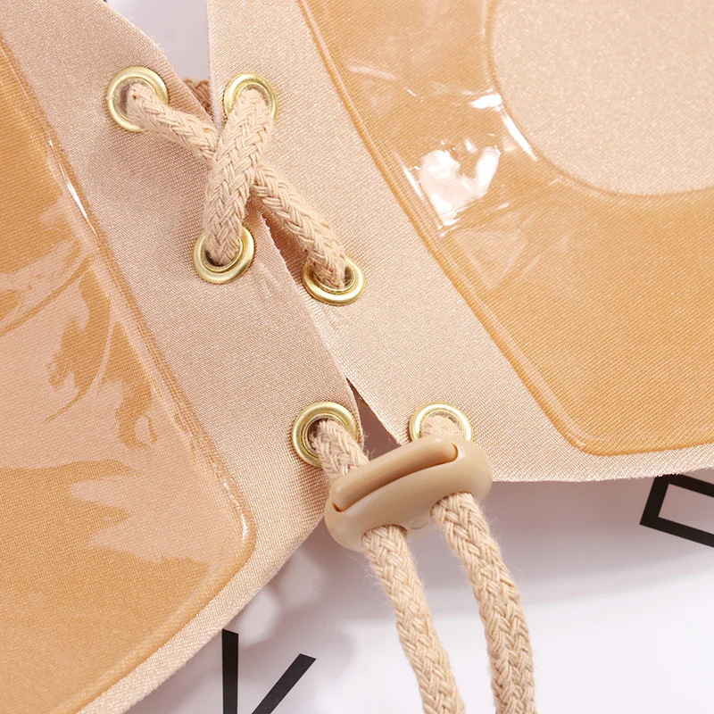 Бюстгальтер женский однотонный самоклеящийся без бретелек с эффектом пуш-ап |