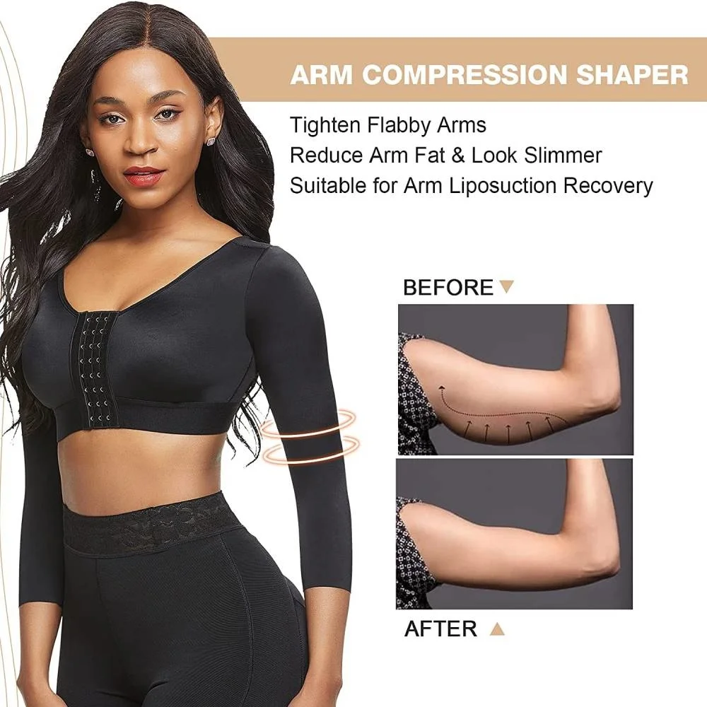 

Women Arm Shaper Post Surgery Front Closure Compression Bra Tank Top Shapewear Posture Corrector Slimming Sleeves Push Up Bra