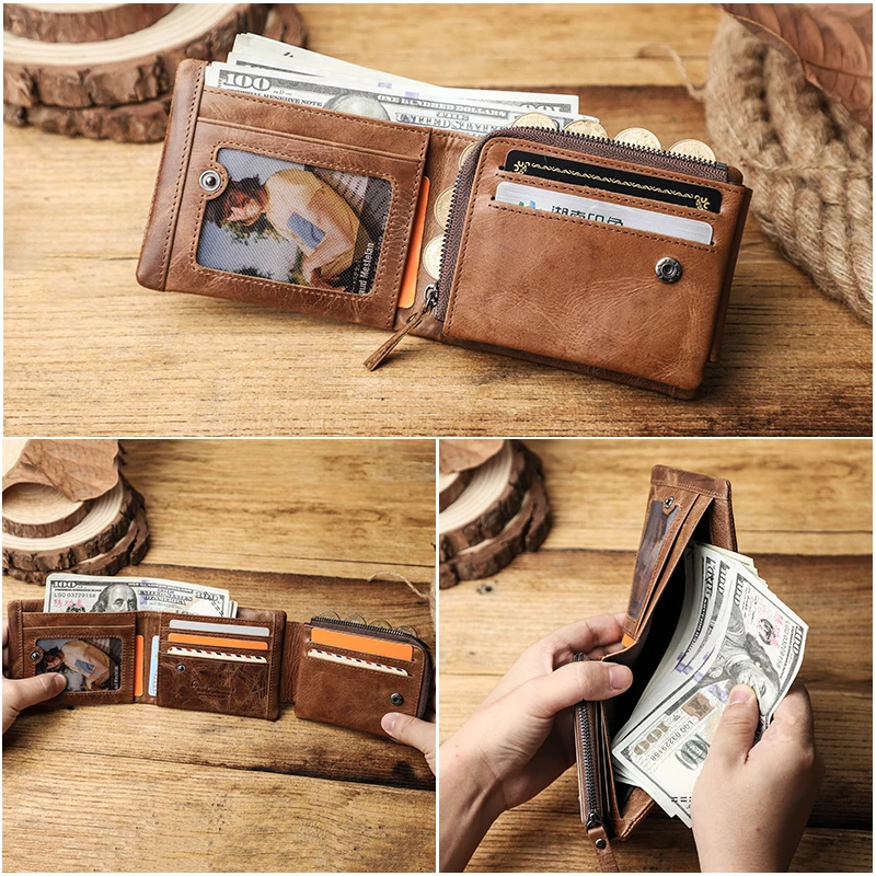 Контакта Бесплатная гравировка из натуральной кожи кошелек Для мужчин небольшой