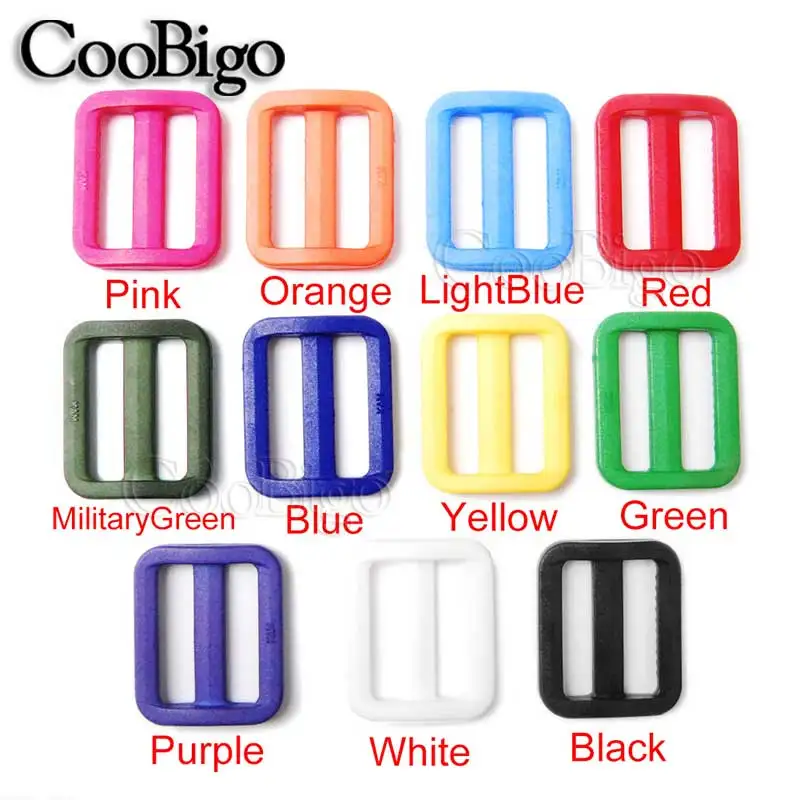 20 шт. Пластиковые регулируемые слайдеры 1 дюйм (25 мм) трехскользящая Пряжка для