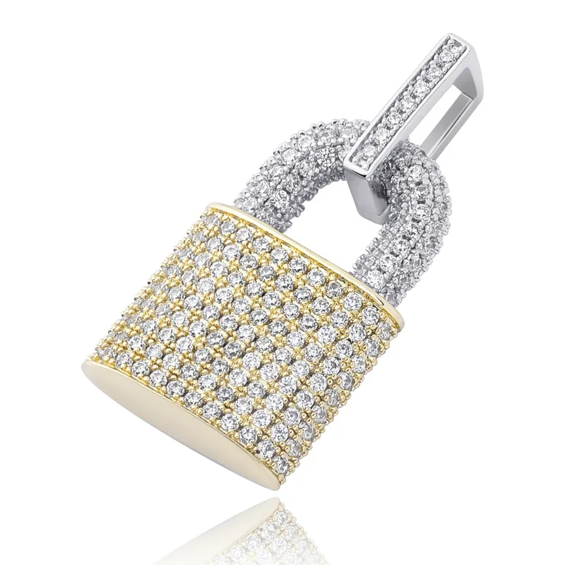 В стиле хип-хоп с креплением микро-паве ААА кубического циркония Bling льдом замок