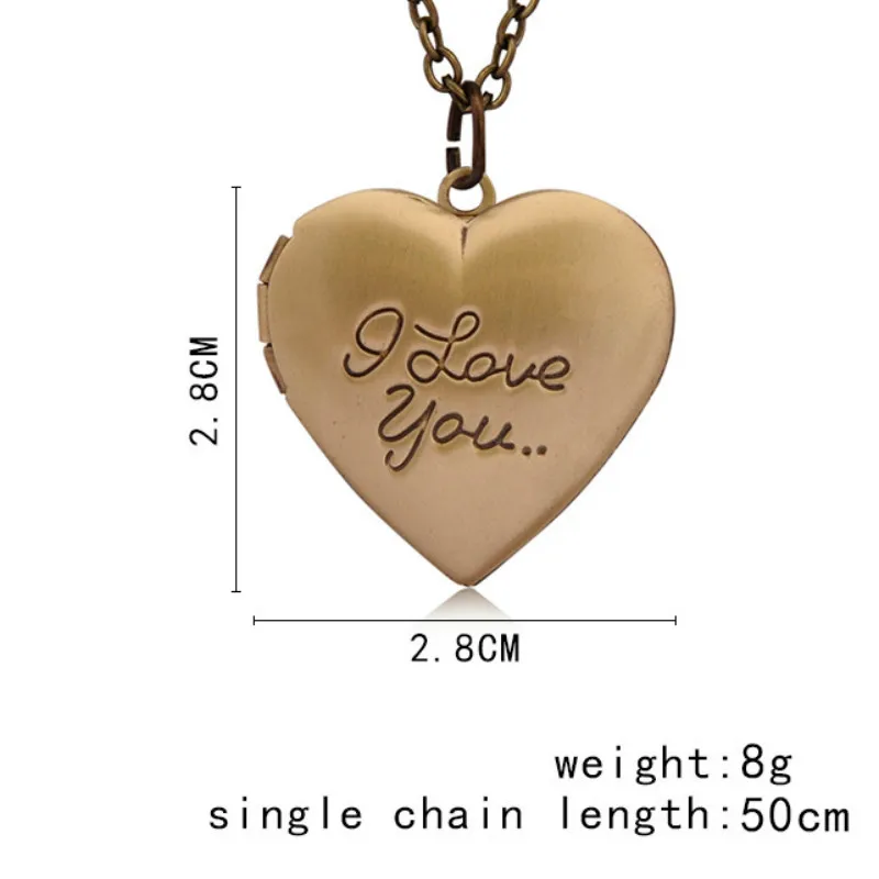 Металл сердечки Цепочки и ожерелья с подвесками память ювелирные изделия для