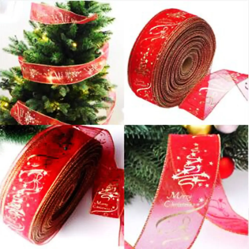 6 3 см x 200 блестящие ленты красного цвета для рождественской елки DIY Украшение дня