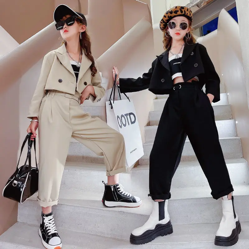 

Spring Autumn Teenage Children Girls Clothing Set Girls Suit Jacket Pants 2pcs School Kids Tracksuit For Girls Formal Clothes