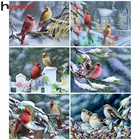 Алмазная живопись 5d Huacan, Diy птица, фотомозаика, зимнее снежное животное, домашний декор, наклейка на стену