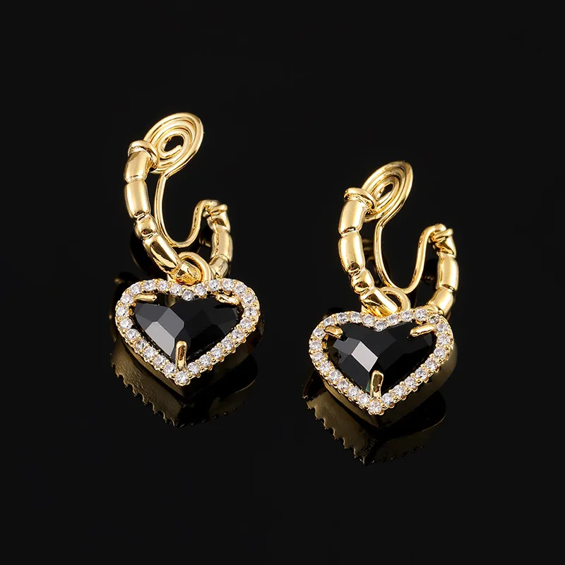 

TJP простые циркониевые серьги, серьги, любовь, Москитная Катушка, клипса для ушей без проколотых сережек, Серебряная игла для женщин