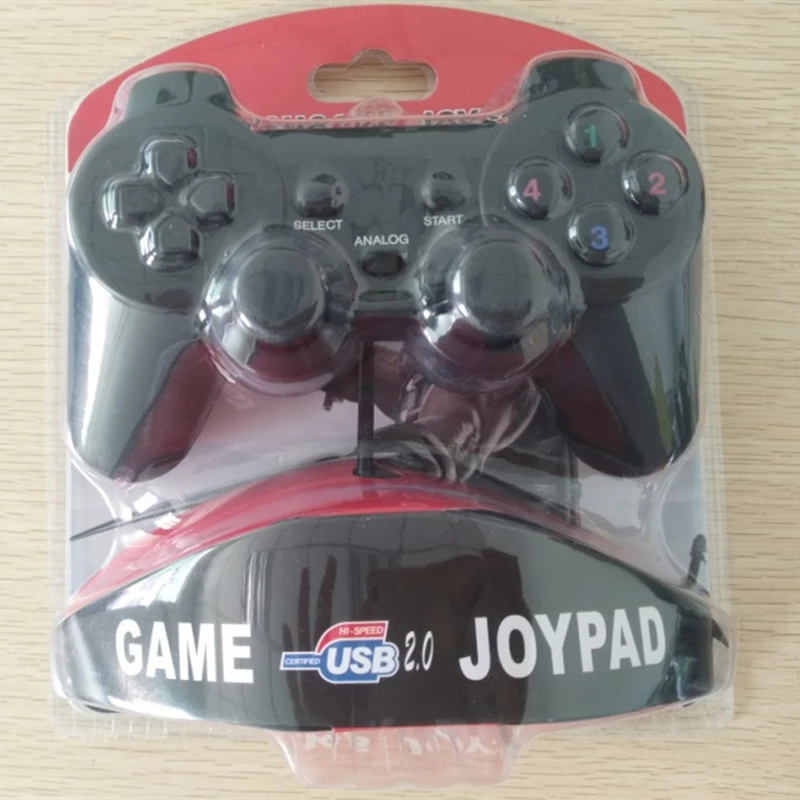 Проводной USB PS2 контроллер геймпад для ПК/WinXP/WIN7/WIN8/WIN10 синглов вибрации компьютера