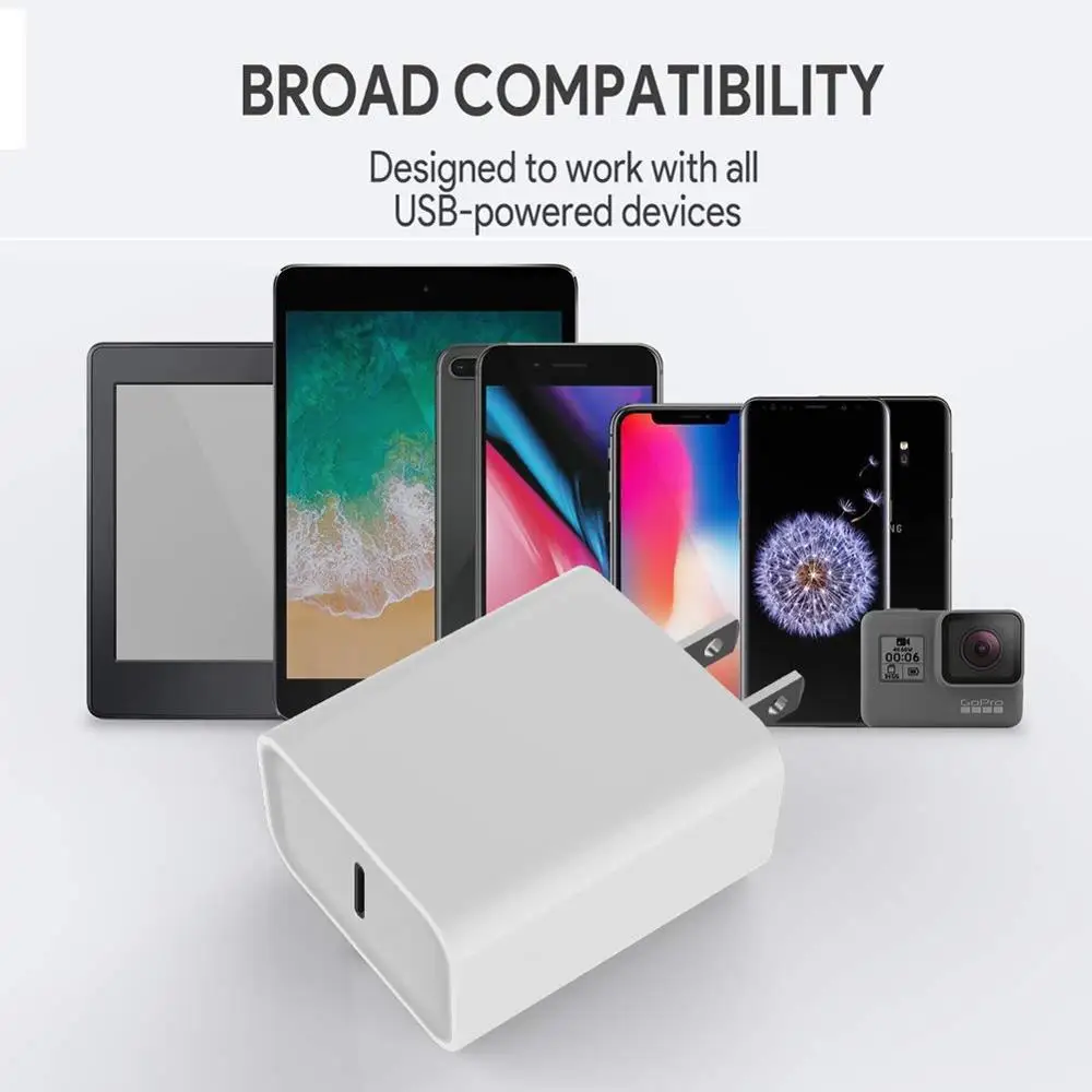 

18W Type C Charger Adapter for iPhone 12Pro 11 Pro XS Max 7 8 PD Fast Charging Power Type-C EU US UK Plug for Samsung Xiaomi