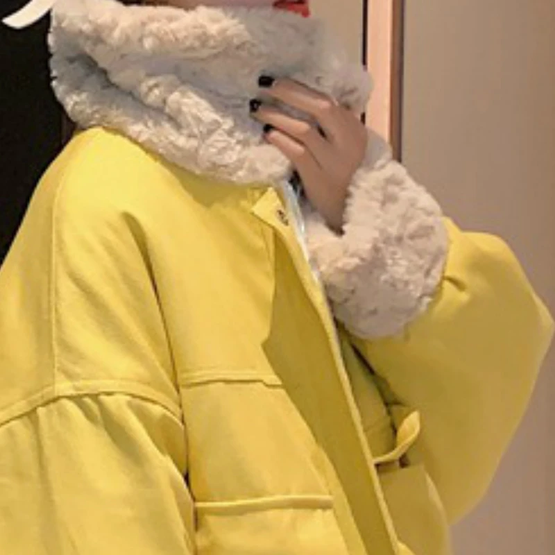 

Winter jacket popular new style cotton-padded jacket women's Korean loose padded jacket lamb wool short padded jacket women