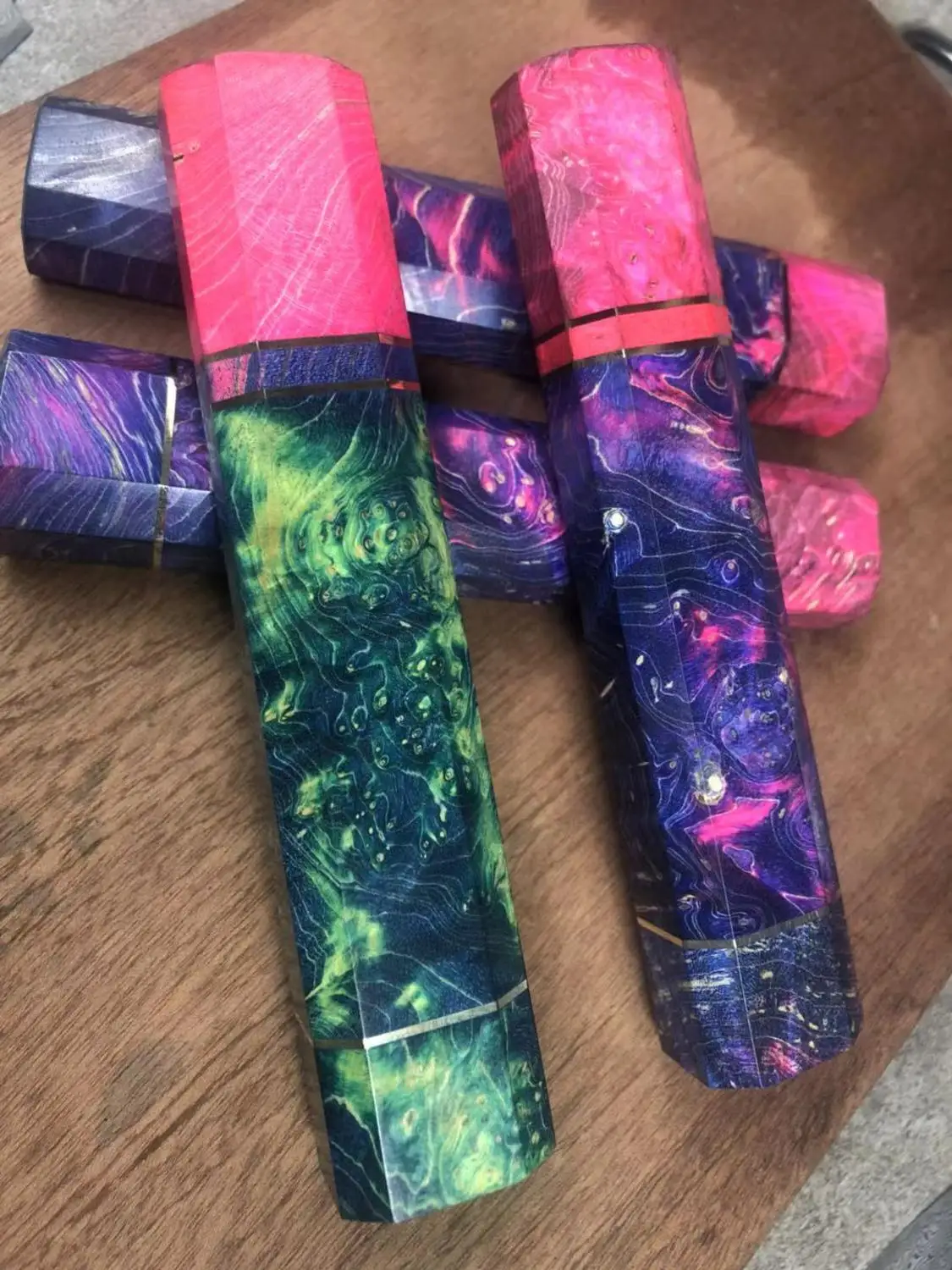 

Damascus chef knife handle stabilized wood customized order payment link for lubos