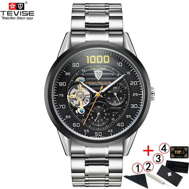 107C Box TEVISE автоматические часы мужские наручные часы tourbillon механические скелетные наручные часы мужские самоветер водонепроницаемые Relogio Masculino - Цвет: 107C Box