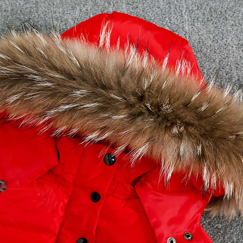 Зимняя одежда для маленьких девочек пуховики мальчиков детское пальто с мехом