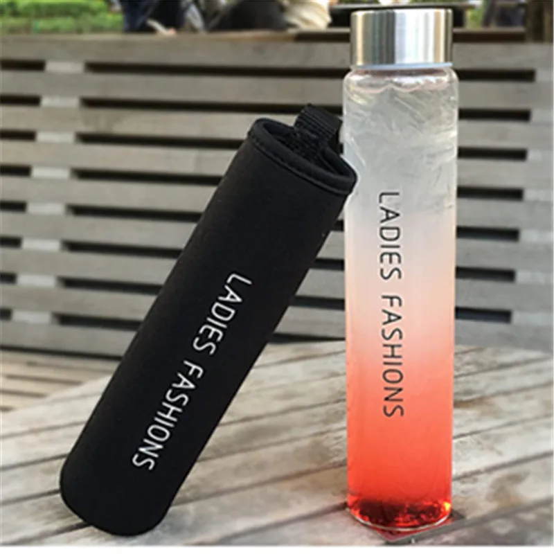 Портативная Корейская версия стеклянная чашка бутылка для воды летняя открытая