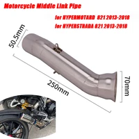 for ducati hypermotard 821 hyperstrada 821 2013 2018 motorcycle middle link pipe exhaust connect tube stainless steel system