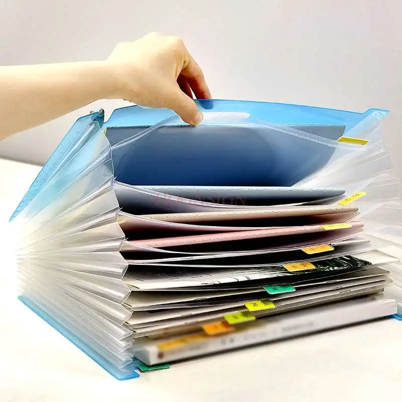 Folder multi-layered student classification information booklet paper a4 insert paper bag paper bills file folder office supplie