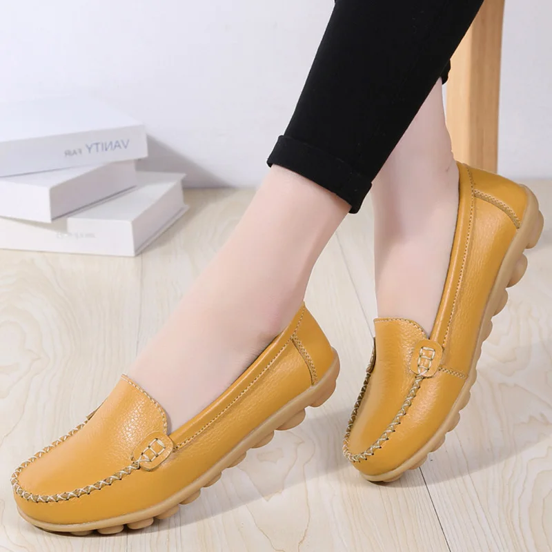 Женские туфли на плоской подошве весенние удобные с мягкой подошвой дышащие