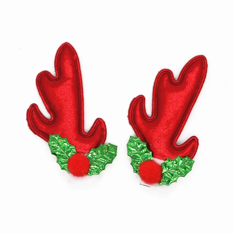 16 шт. Рождественские оленьи блестящие кожаные нетканые ткани для заколок волос