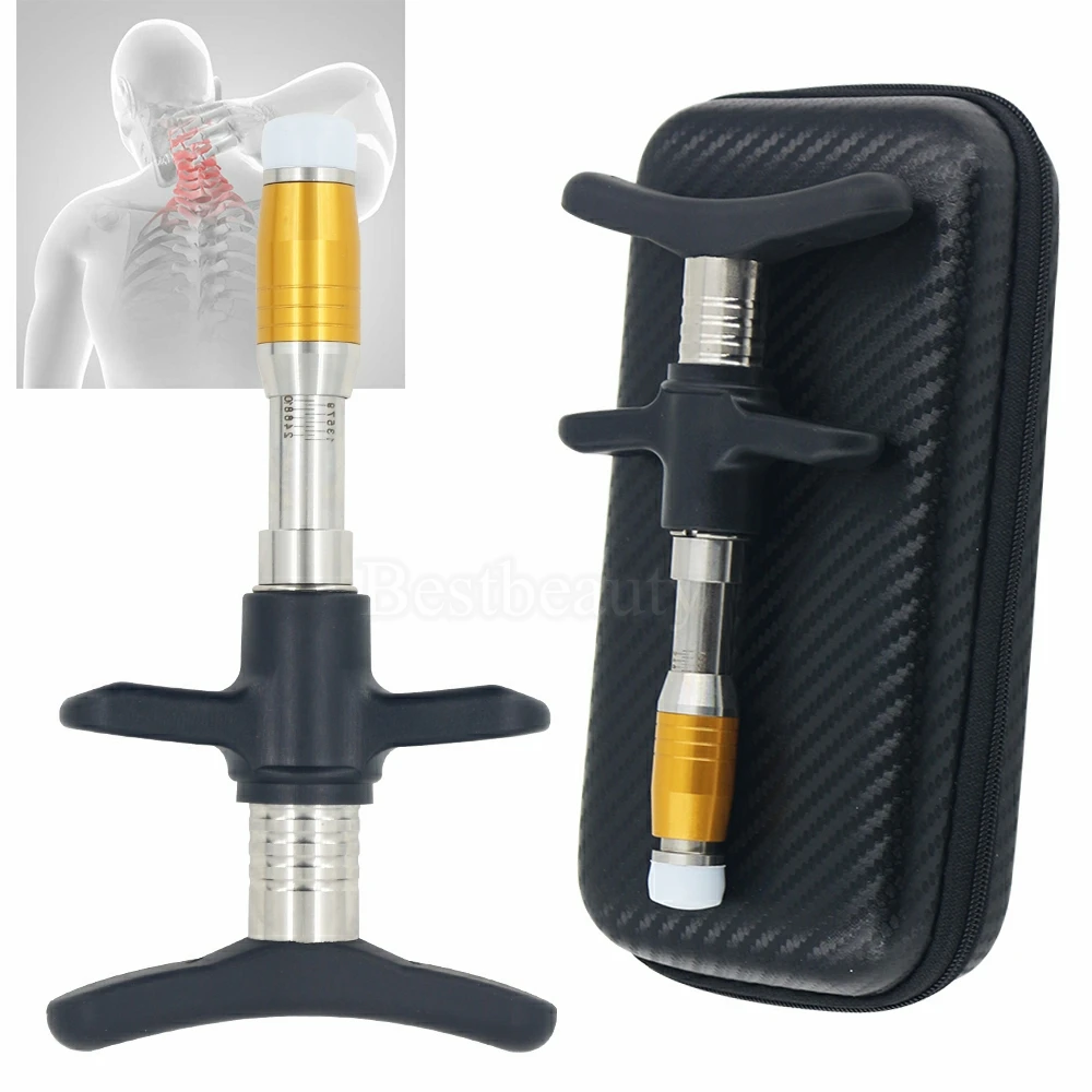 

Manual Chiropractic Adjusting Tool 10 Levels Adjustable Spine Back Cervical Massage Instrument 300N Chiropractic Correction Gun