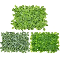 artificial green leaf panels reduce noise privacy hedge screen diy background wall simulation grass leaf panel green decoration