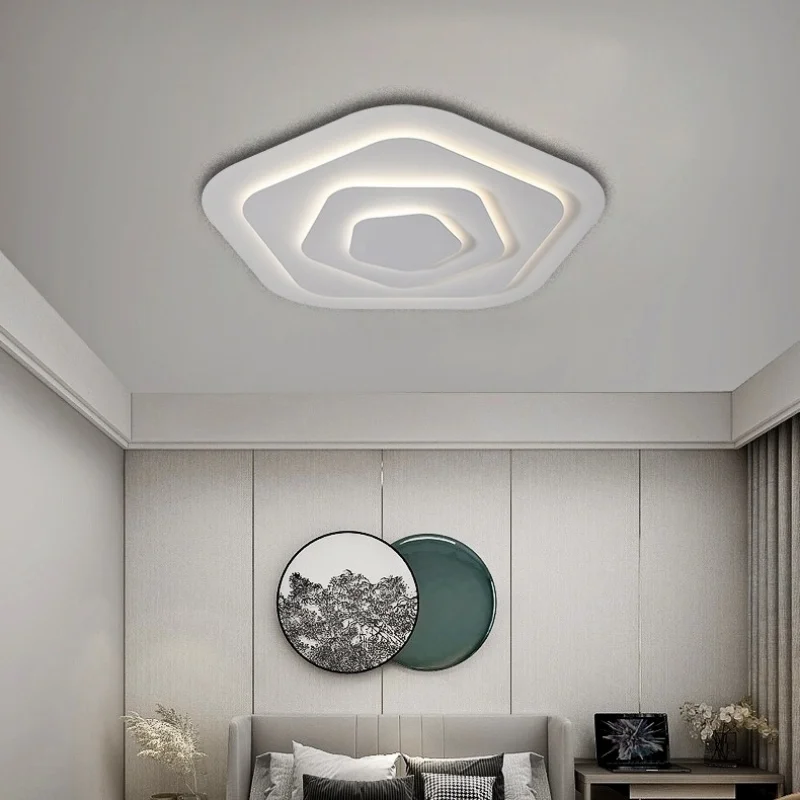 

Nordic Style Ceiling Lamp Household Lighting Bedroom LED Light Modern Simple Pentagonal Acrylic Lamp Room Celling Light Kitchen
