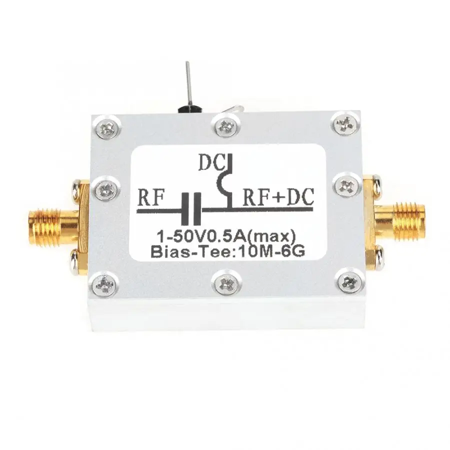 

10MHz-6GHz Bias Tee 10MHz-6GHz DC1-50V Broadband Radio Frequency Microwave Coaxial Bias Measuring Access