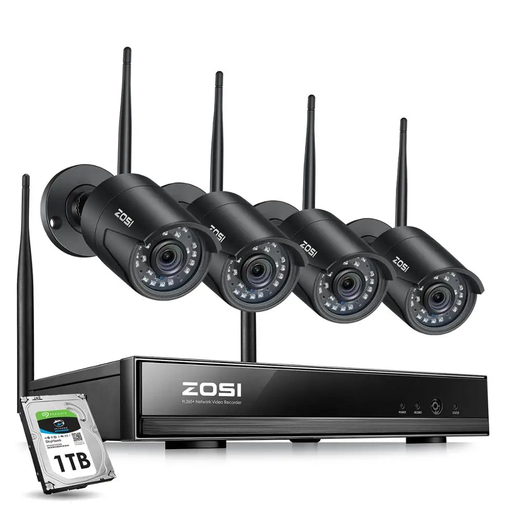 Камера видеонаблюдения ZOSI H.265 8 каналов 1080P Wi Fi IP ИК фильтр ночное видение P2P NVR HDD|nvr