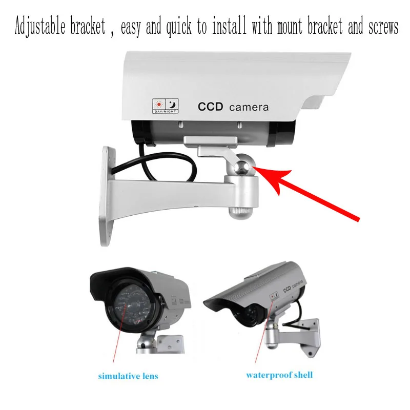 Фальшивая камера наблюдения с солнечной батареей наружная безопасности высокой