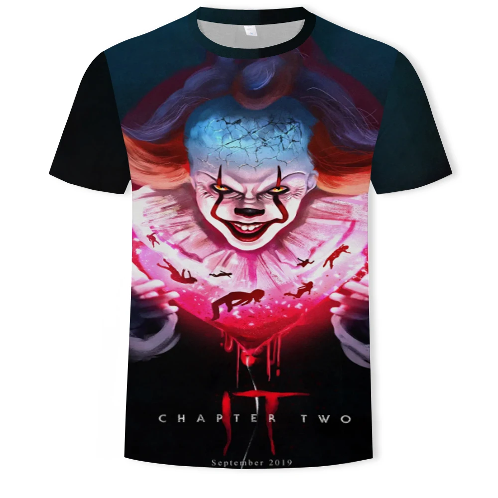 

Clown print T-shirt interesting and interesting mens and womens clown casual t-shirt Clown print T-shirtfearsome