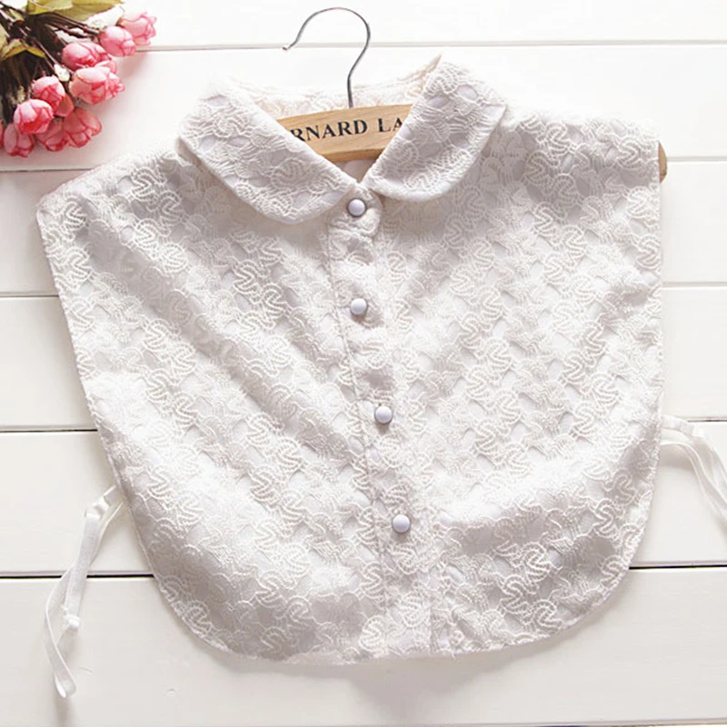 Linbaiway женская рубашка с имитацией воротника вышивкой галстуком съемный