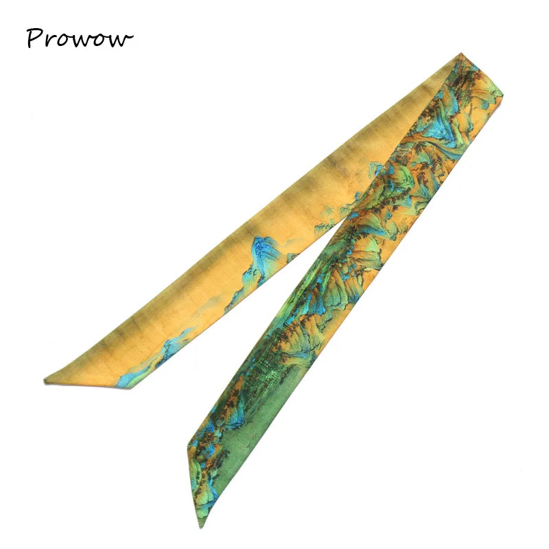 Шарф с принтом в китайском стиле сумки ленты бандана платок женская модная сумка