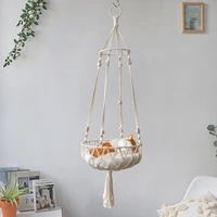 ins hand woven cat litter hammock household hanging basket swing net bag