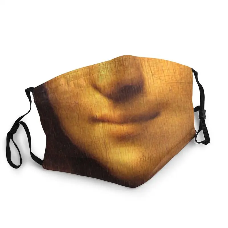 

Mysterious Smile Leonardo Da Vinci Mouth Face Mask Adult Unisex Mona Lisa Mask Dustproof Protection Cover Respirator Muffle