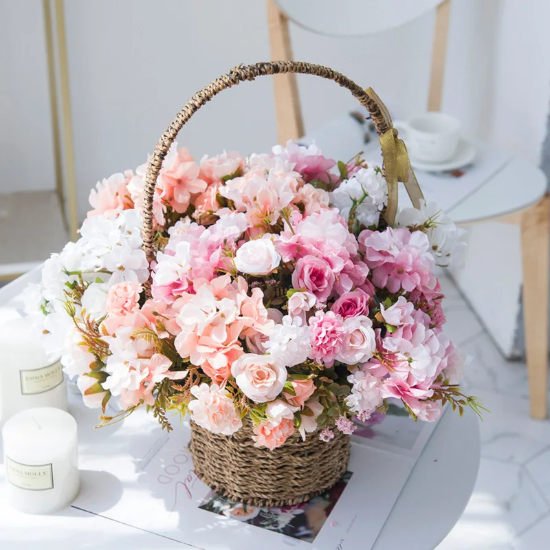 

30cm Pink Rose Artificial Plants Flowers Birthday Party Birthday Christmas Wedding Decoration 1 Bouquet Fake Flowers Home Decor