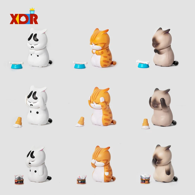 [Xdr] искусственные игрушки украшения ручной работы мини кошка оранжевая сиамская