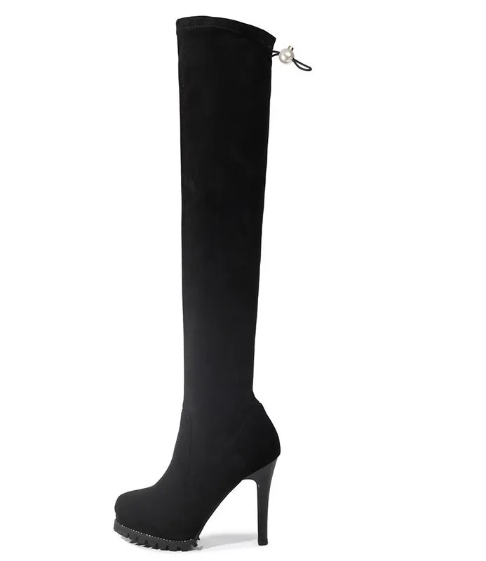 Высокие Сапоги выше колена женские сапоги на тонком каблуке в европейском и