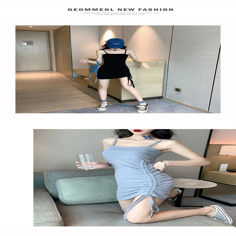 Slimming Popular Skirt Night Club Women's Dress with Draw-rope Suspender and Put-on Bodice Tight Bottom Summer 2019 New Style | Женская