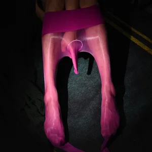 Чулки мужские Бесшовные, глянцевые, с U-образным выпуклым мешочком, сверхтонкие, 360