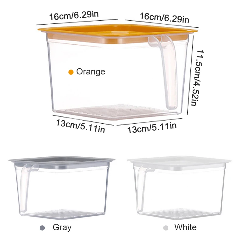 Refrigerator Organizer Bins Food Storage Container with Lid Handle Fresh-Keeping Case Reusable Fridge Crisper Clear Plastic Box | Дом и сад