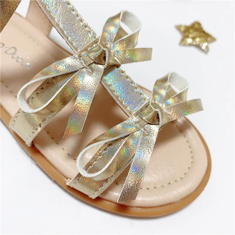 

Kids Shoes 2021 Summer Girls Fashion Beach Sandals Children Princess Rome Sandals Soft Sole Platform Toddlers Bowtie Baby Slides
