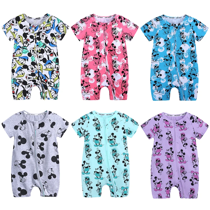 Детские комбинезоны для новорожденных одежда мальчиков с Микки Маусом маленьких