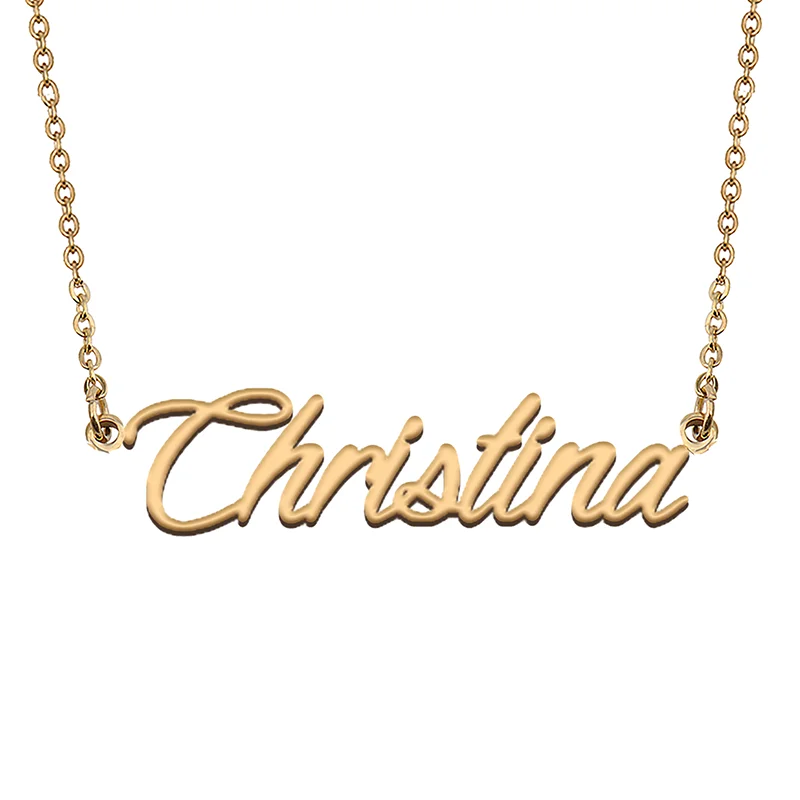 

Christina Custom Name Necklace Customized Pendant Choker Personalized Jewelry Gift for Women Girls Friend Christmas Present