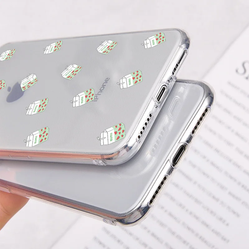 Прозрачный чехол для телефона с жемчужным молочным чаем iPhone XR XS Max X 7 8 6S Plus