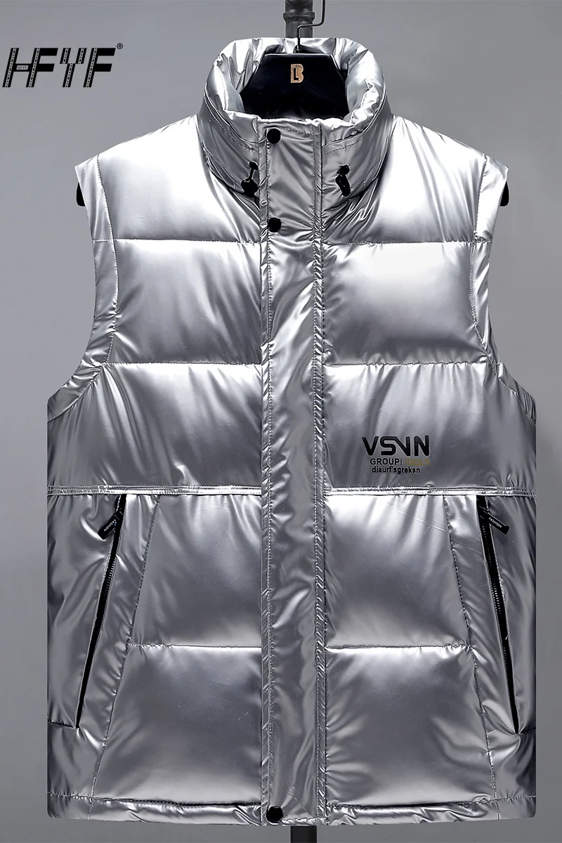 HFYF 5XL Sleeveless Parkas Men Vest Jacket Winter Fashion Autumn Hip Hop Streetwear Jackets Male Oversize Loose Japanese Casual