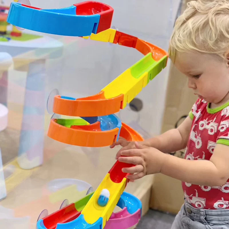 

Детские Игрушки для ванны QWZ, присоска, мраморные гоночные направляющие, Детские Игрушки для ванны в ванну, игры для воды, игры в душ, инструм...