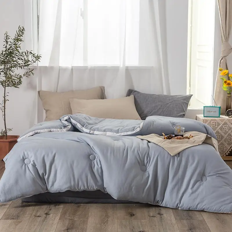 

Quilted Comforter Quilt Bedspread Blanket set Ultra Soft Cotton Filling for Duvet Cover Filling Coverlet Solid Color