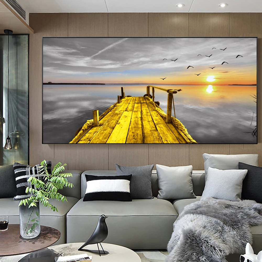 

Modern Landscape Canvas Art Posters and Prints Seaside Scenery Canvas Paintings On the Wall Art Picture For Living Room Decor